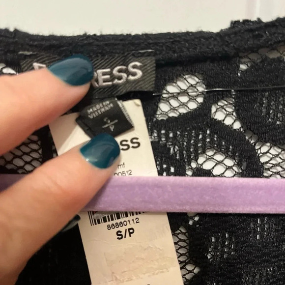 Express Lace Top NWT Sheer Black Boho - Picture 4 of 11